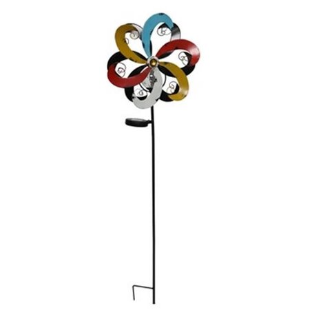 ALPINE CORP Alpine Corp YCC212SLR Solar Multi-Color Metal Windmill With Ball Stake YCC212SLR